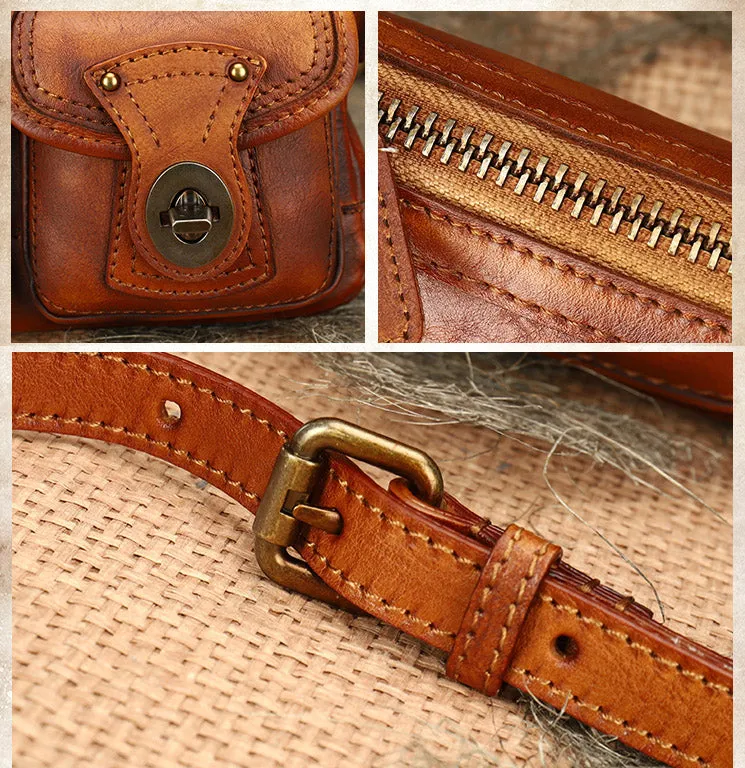 Vintage Ladies Leather Cross Shoulder Purse Women's Satchel Bag