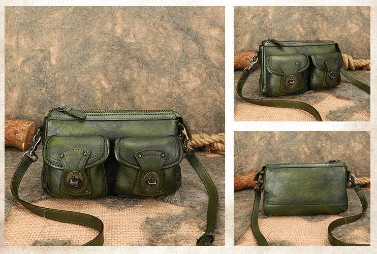 Vintage Ladies Leather Cross Shoulder Purse Women's Satchel Bag