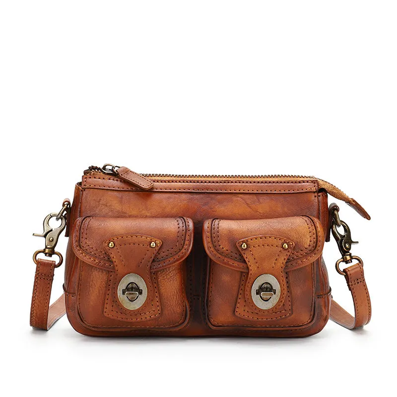 Vintage Ladies Leather Cross Shoulder Purse Women's Satchel Bag