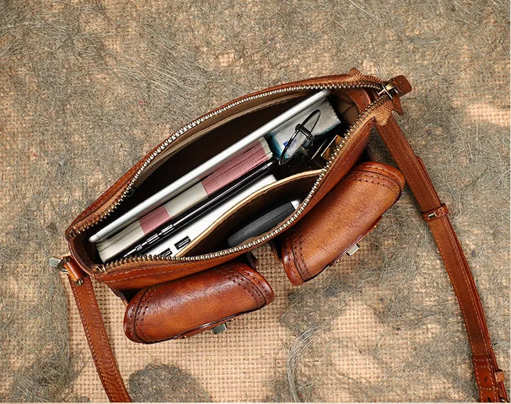 Vintage Ladies Leather Cross Shoulder Purse Women's Satchel Bag