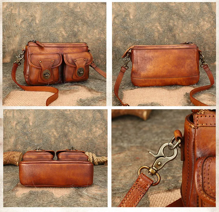 Vintage Ladies Leather Cross Shoulder Purse Women's Satchel Bag