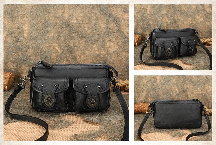 Vintage Ladies Leather Cross Shoulder Purse Women's Satchel Bag