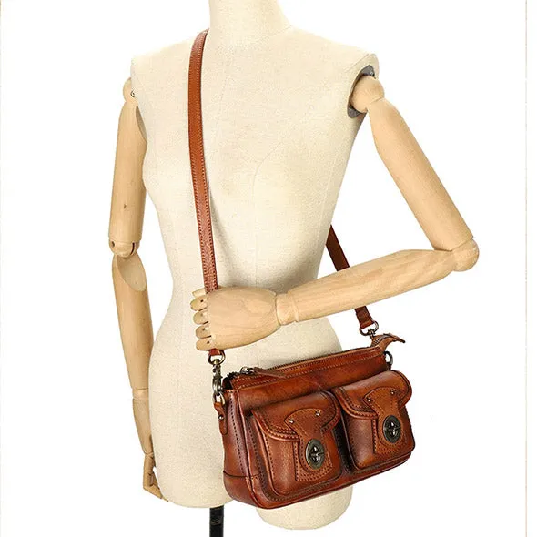 Vintage Ladies Leather Cross Shoulder Purse Women's Satchel Bag