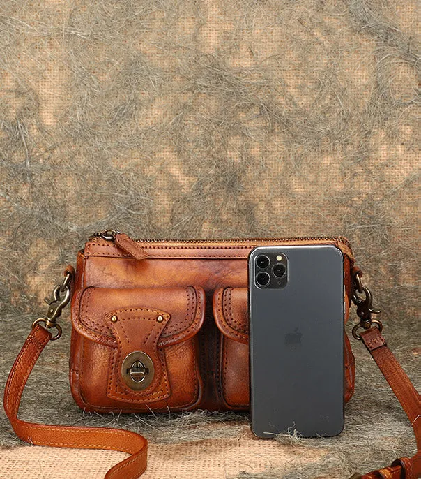 Vintage Ladies Leather Cross Shoulder Purse Women's Satchel Bag