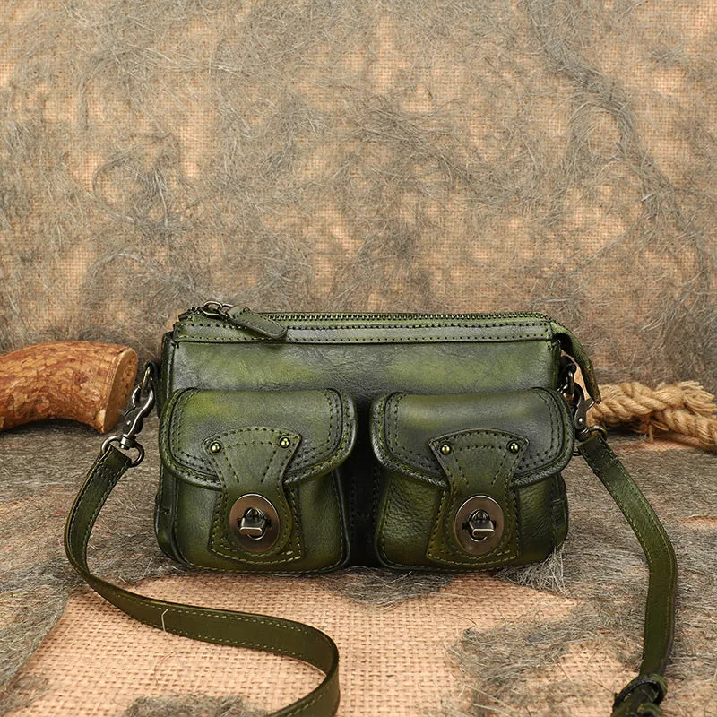 Vintage Ladies Leather Cross Shoulder Purse Women's Satchel Bag