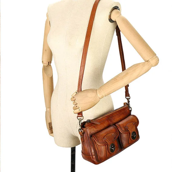 Vintage Ladies Leather Cross Shoulder Purse Women's Satchel Bag