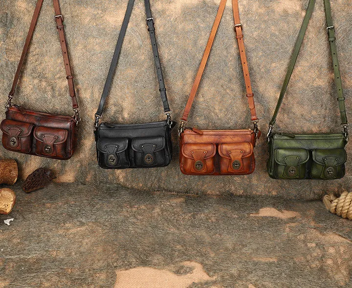 Vintage Ladies Leather Cross Shoulder Purse Women's Satchel Bag