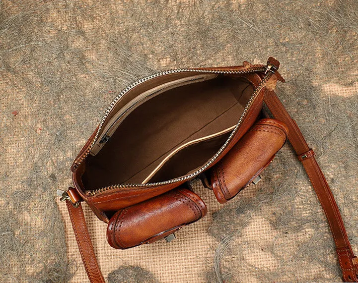 Vintage Ladies Leather Cross Shoulder Purse Women's Satchel Bag