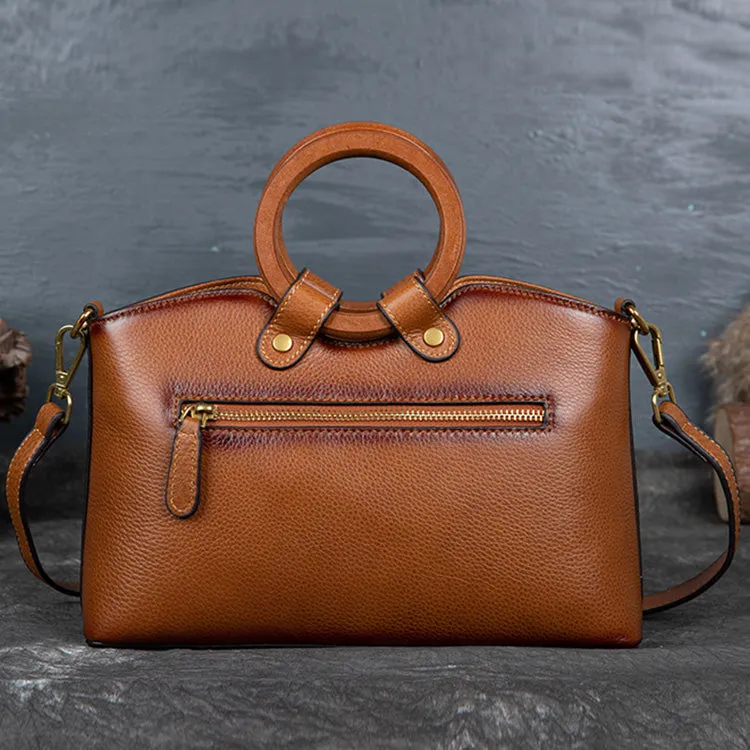Vintage Womens Western Leather Crossbody Purse Shoulder Handbags For Women