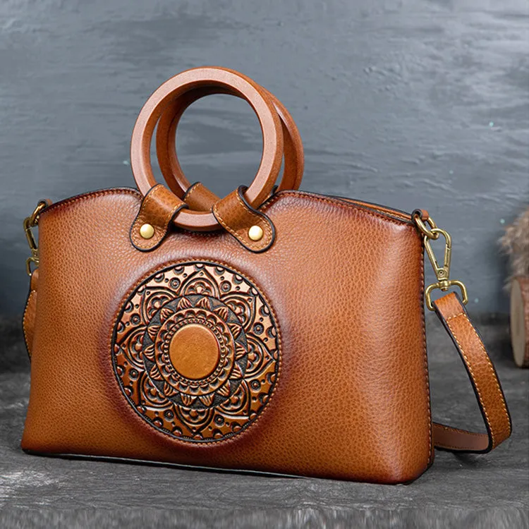 Vintage Womens Western Leather Crossbody Purse Shoulder Handbags For Women