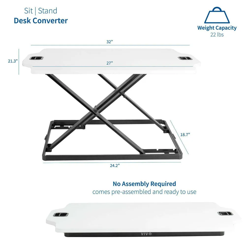 VIVO 27" Single Top Desk Riser, DESK-V000H, DESK-V000HB