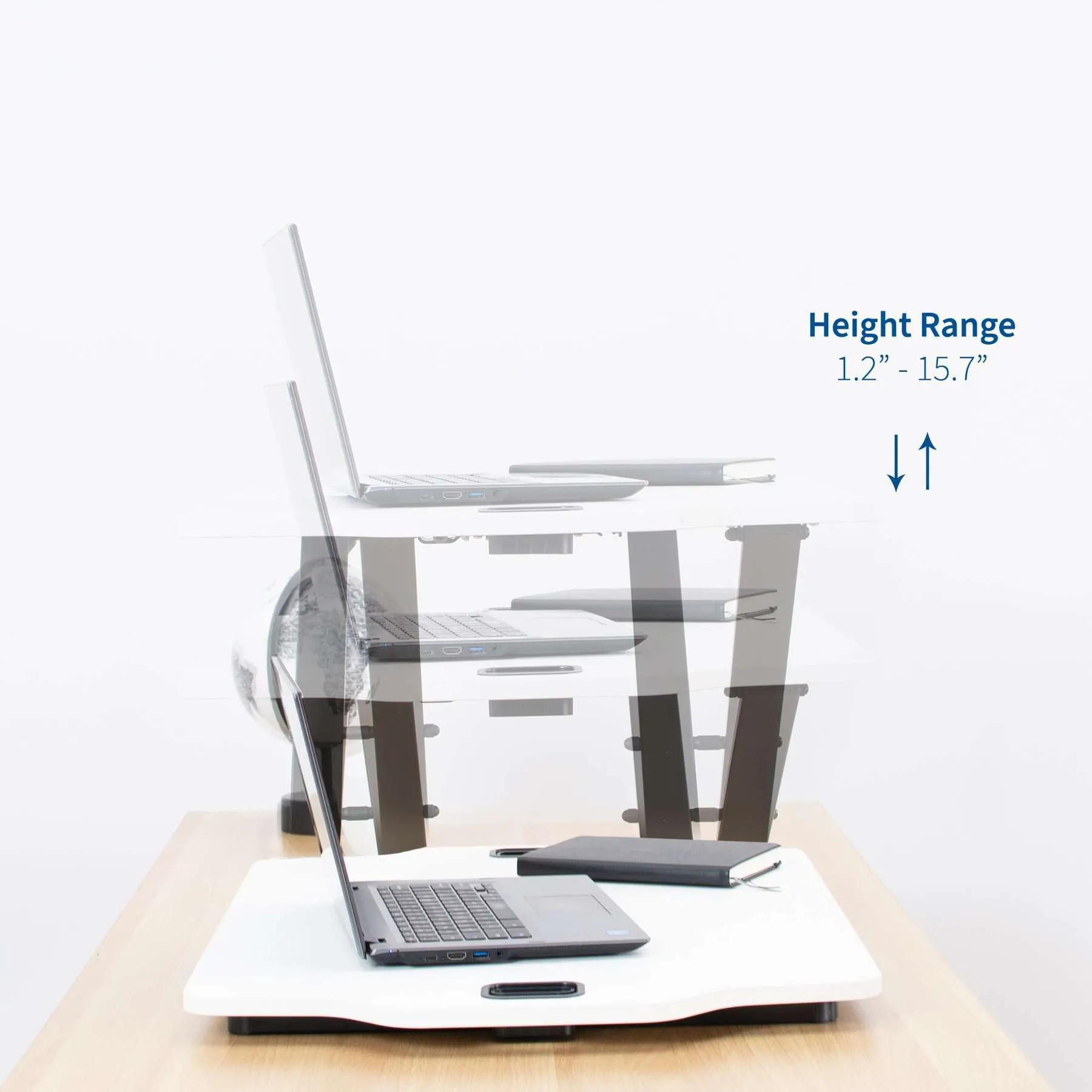 VIVO 27" Single Top Desk Riser, DESK-V000H, DESK-V000HB