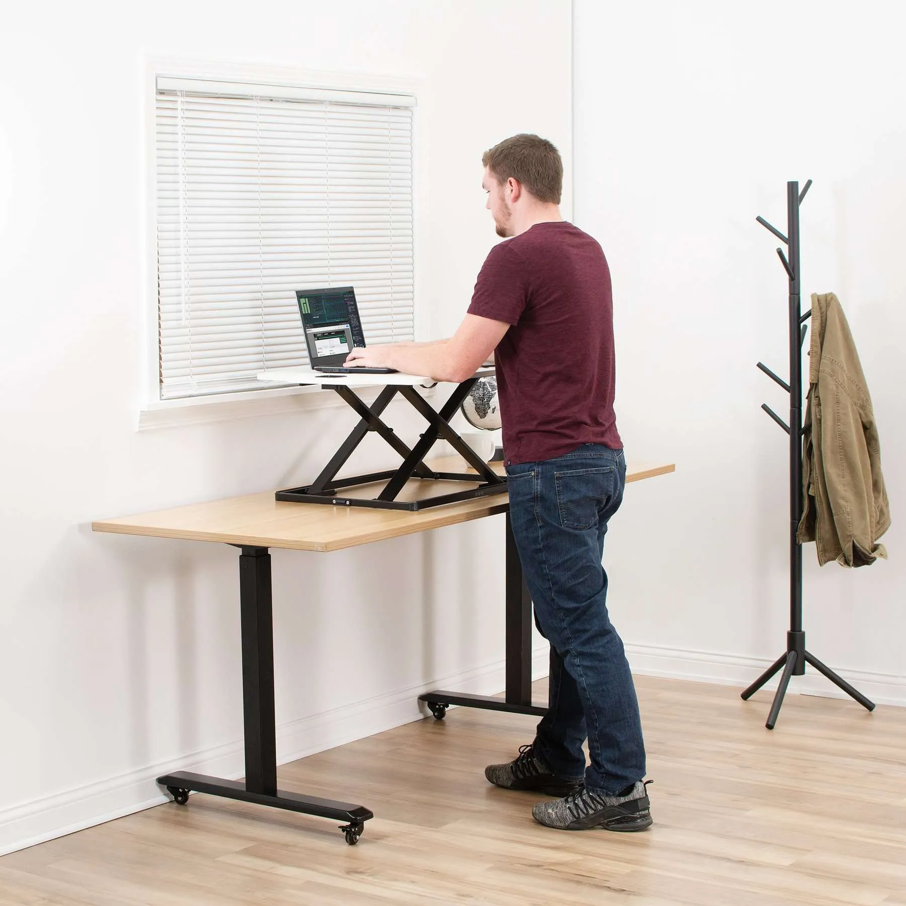 VIVO 27" Single Top Desk Riser, DESK-V000H, DESK-V000HB
