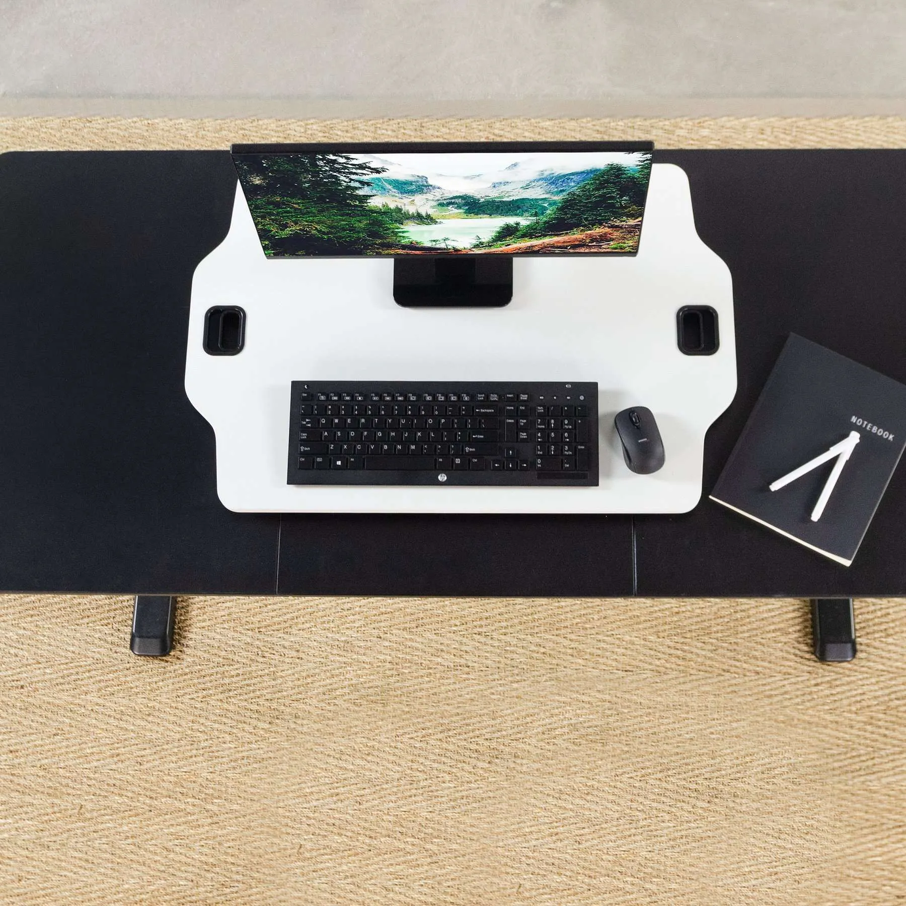 VIVO 27" Single Top Desk Riser, DESK-V000H, DESK-V000HB
