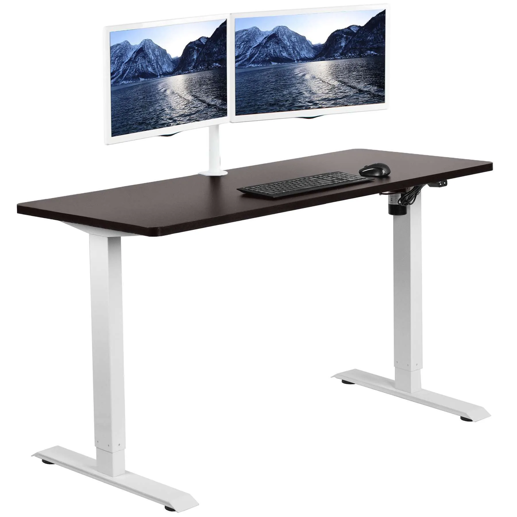 VIVO 60"x24" Electric Desk with White Frame, DESK-KIT-W06W/W06B/W06C/W06D/W06E