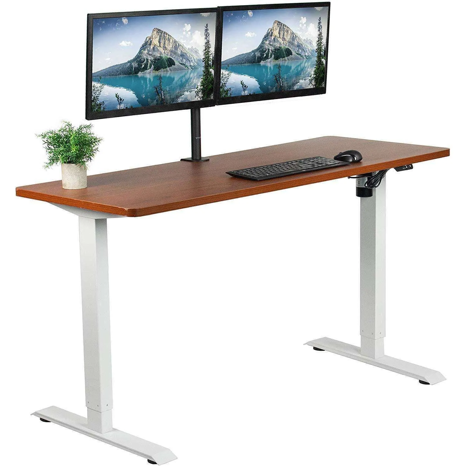 VIVO 60"x24" Electric Desk with White Frame, DESK-KIT-W06W/W06B/W06C/W06D/W06E
