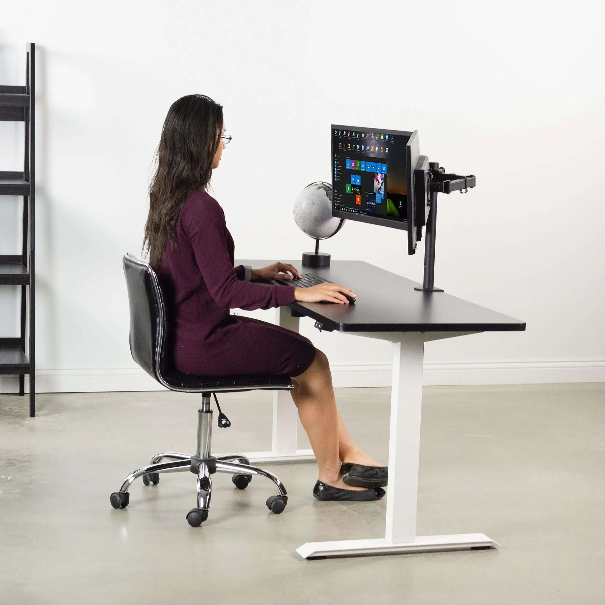 VIVO 60"x24" Electric Desk with White Frame, DESK-KIT-W06W/W06B/W06C/W06D/W06E