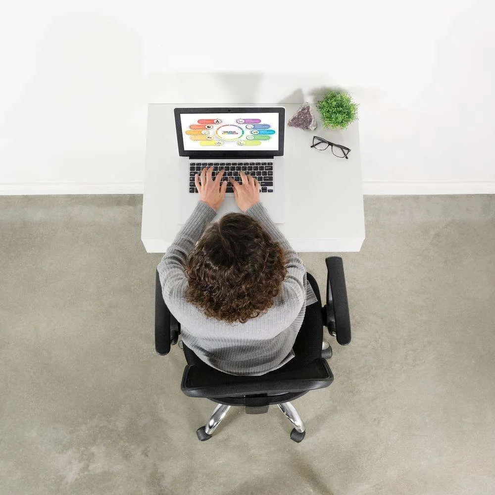 VIVO White Wall Mounted 28” Desk with Drawer, DESK-SF01W