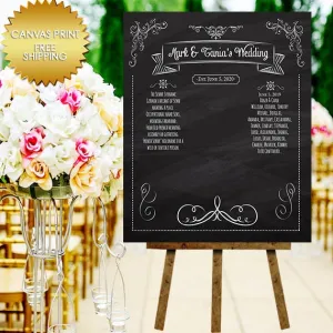 Wedding Guest List Canvas Sign