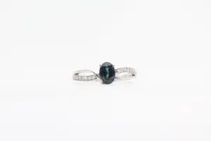 White Gold Sapphire and Diamond Ring