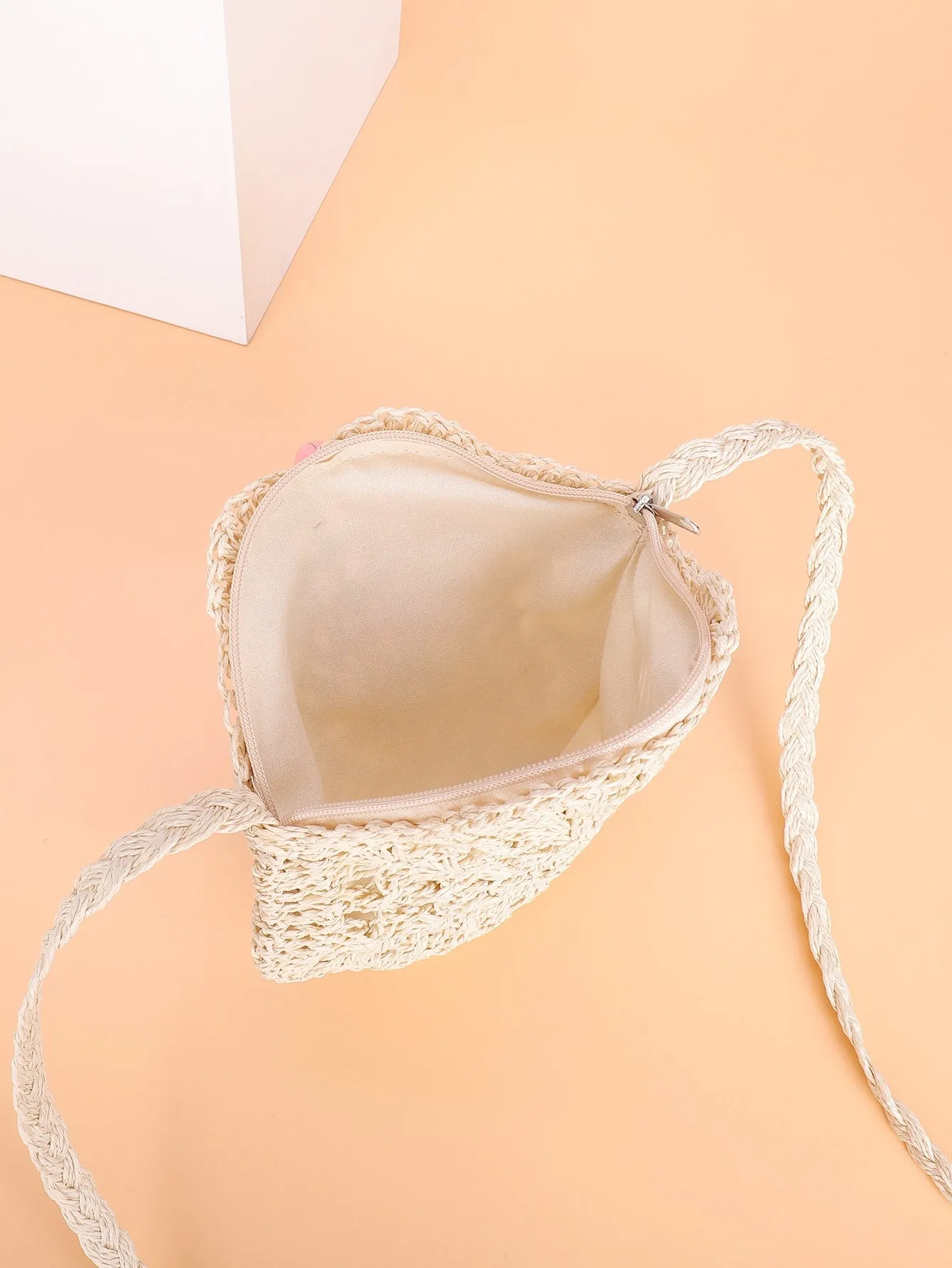 Woven Floral Shaped Crossbody Bag