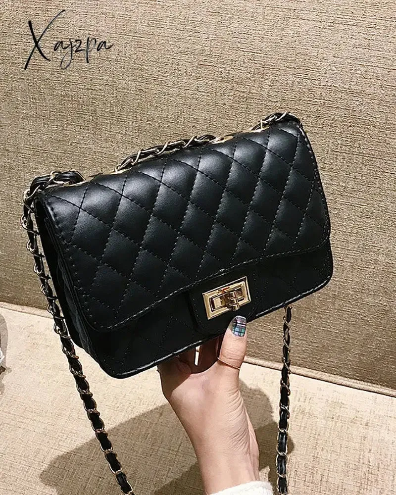 Xajzpa - Quilted Turn Lock Flap Shoulder Bag