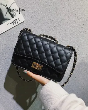 Xajzpa - Quilted Turn Lock Flap Shoulder Bag