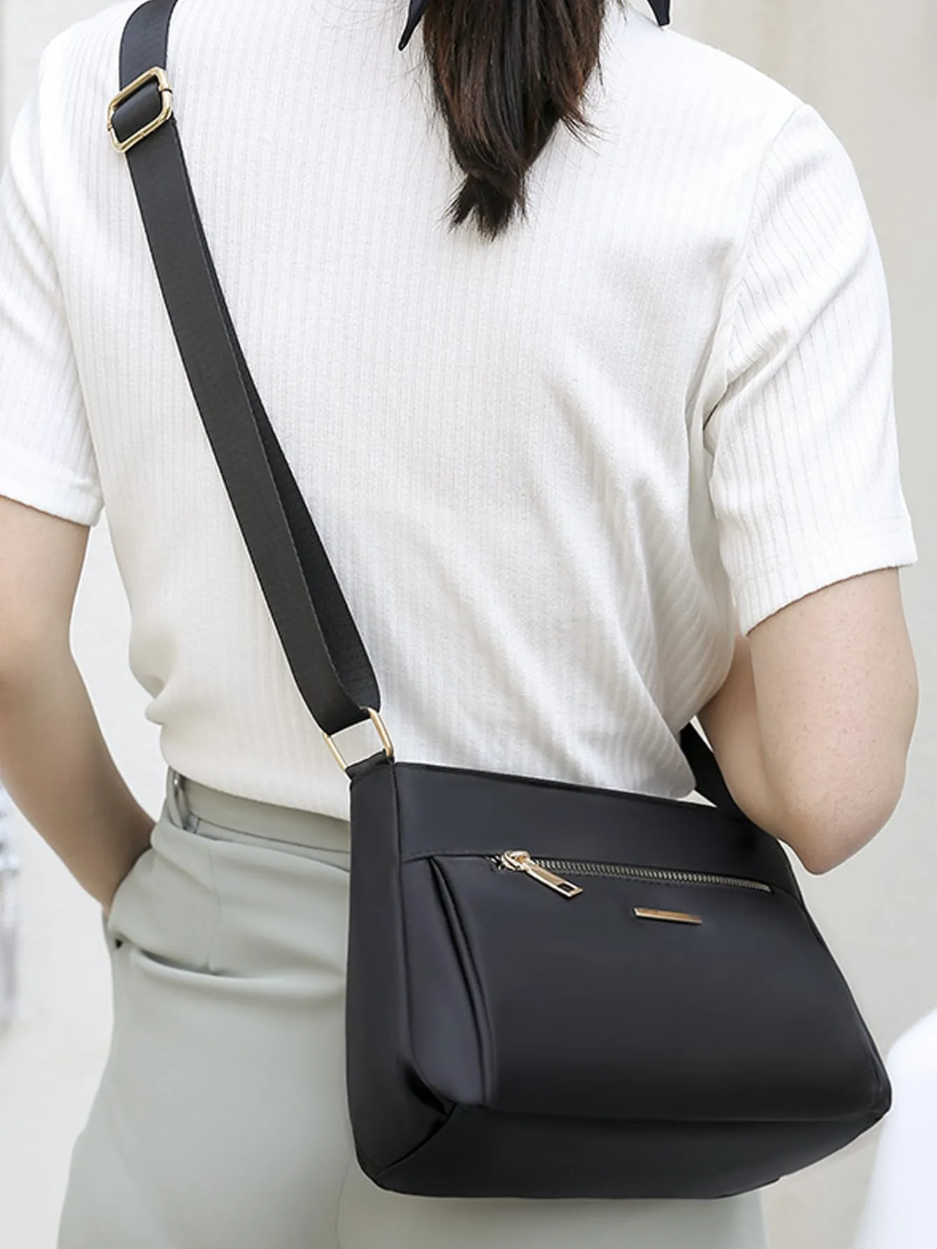 Zip Front Crossbody Bag